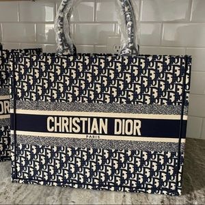 Dior Large Book Tote navy blue
